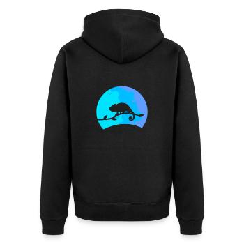 Caméléon Art Hommes Femmes Enfants Garçons Filles Caméléons - Veste à capuche bio Premium Unisexe - noir - Dos - Nico (187cm)