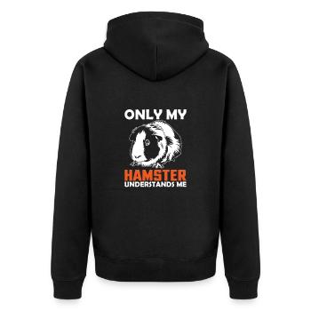 Hamster Haustierbesitzer Tier Jungen Mädchen Niedlich Hamster - Unisex Premium Bio Zip Hoodie - Schwarz - Hinten - Nico (187cm)