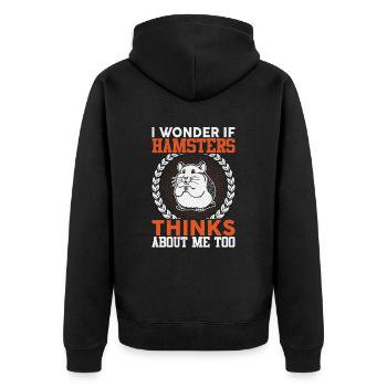 Hamster Haustierbesitzer Tier Jungen Mädchen Niedlich Hamster - Unisex Premium Bio Zip Hoodie - Schwarz - Hinten - Nico (187cm)