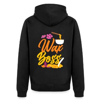 Cute Esthetician Skincare - Unisex Premium Bio Zip Hoodie - Schwarz - Hinten - Nico (187cm)