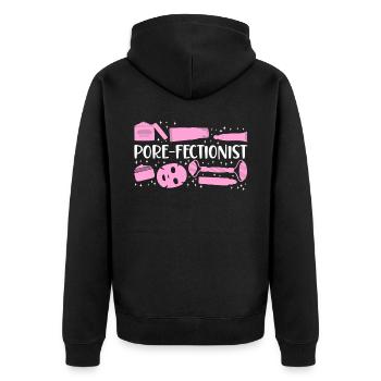 Cute Esthetician Skincare - Unisex Premium Bio Zip Hoodie - Schwarz - Hinten - Nico (187cm)