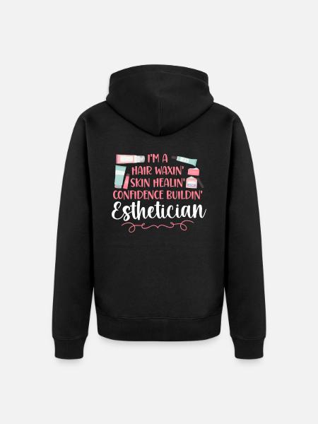 Cute Licensed Esthetician Skincare - Unisex Premium Organic Zip Hoodie - black