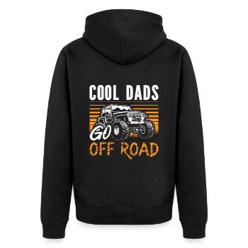 Off-Road Racing Cool Dads Go Off Road Race Car - Unisex Premium Bio Zip Hoodie - Schwarz - Hinten - Nico (187cm)