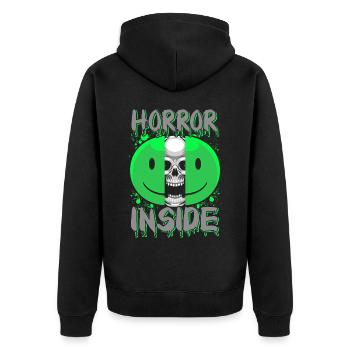 Zombie Horror Horror Film Festival + Halloween - Unisex Premium Organic Zip Hoodie - black - Back - Nico (187cm)