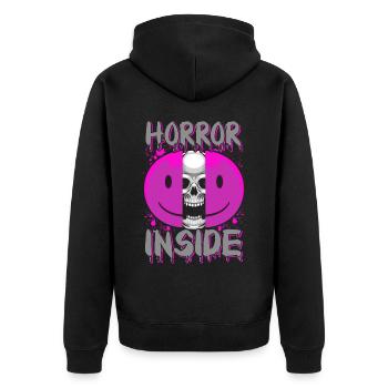 Zombie Horror Horror Film Festival + Halloween - Unisex Premium Organic Zip Hoodie - black - Back - Nico (187cm)