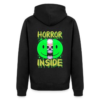 Zombie Horror Horror Film Festival + Halloween - Unisex Premium Organic Zip Hoodie - black - Back - Nico (187cm)