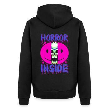 Zombie Horror Horror Film Festival + Halloween - Unisex Premium Organic Zip Hoodie - black - Back - Nico (187cm)