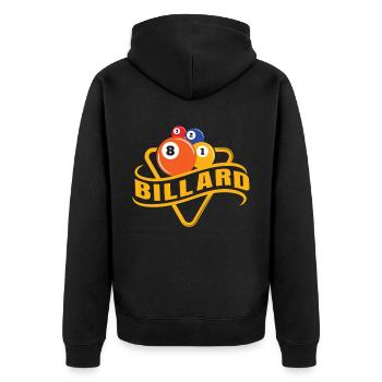 Billard, Billard de billard, Club de snooker, Club de billard - Veste à capuche bio Premium Unisexe - noir - Dos - Nico (187cm)