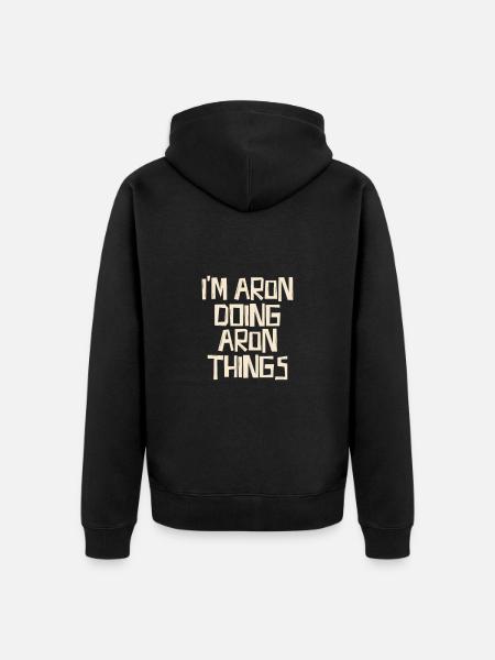 I'm Aron doing Aron things - Unisex Premium Bio Zip Hoodie - Schwarz