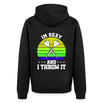 Club de sport de fléchettes, jeu de fléchettes, fléchettes de sport Pfeil - Veste à capuche bio Premium Unisexe - noir - Dos - Nico (187cm)