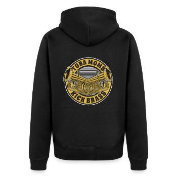 Fanfahrenzug Spielmannszug Mutter - Unisex Premium Bio Zip Hoodie - Schwarz - Hinten - Nico (187cm)