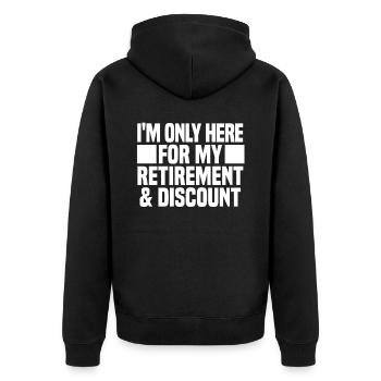 Pensioner pension funny - Unisex Premium Organic Zip Hoodie - black - Back - Nico (187cm)