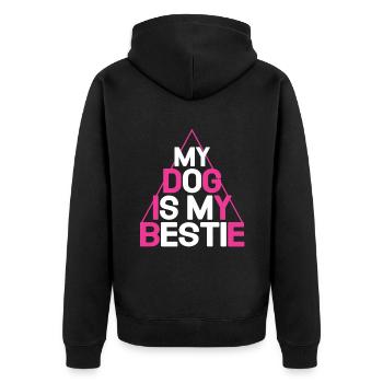My Dog Is My Bestie - Unisex Premium Organic Zip Hoodie - black - Back - Nico (187cm)