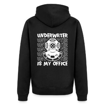 Diving Diver Funny Commercial Diving - Unisex Premium Organic Zip Hoodie - black - Back - Nico (187cm)