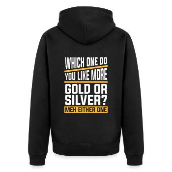 Mines d’or Mines d’or Mines d’or Drôles d’exploitation minière d’or - Veste à capuche bio Premium Unisexe - noir - Dos - Nico (187cm)