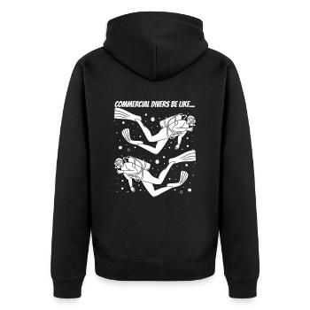 Diving Diver Funny Commercial Diving - Unisex Premium Organic Zip Hoodie - black - Back - Nico (187cm)
