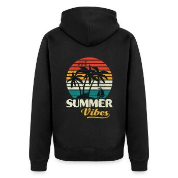 Sailing Sailors Summer Vibes Sailor Gifts - Veste à capuche bio Premium Unisexe - noir - Dos - Nico (187cm)