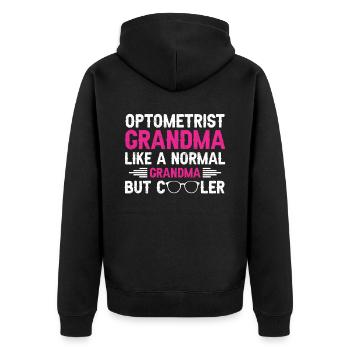 Optiker Geschenk Optometrie - Unisex Premium Bio Zip Hoodie - Schwarz - Hinten - Nico (187cm)