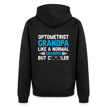 Optiker Geschenk Optometrie - Unisex Premium Bio Zip Hoodie - Schwarz - Hinten - Nico (187cm)