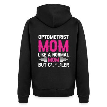 Optiker Geschenk Optometrie - Unisex Premium Bio Zip Hoodie - Schwarz - Hinten - Nico (187cm)