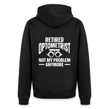 Optiker Geschenk Optometrie - Unisex Premium Bio Zip Hoodie - Schwarz - Hinten - Nico (187cm)