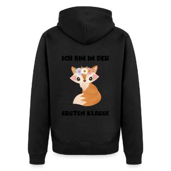 Mädchen Einschulung 2023 Schulbeginn Schulkind - Unisex Premium Bio Zip Hoodie - Schwarz - Hinten - Nico (187cm)