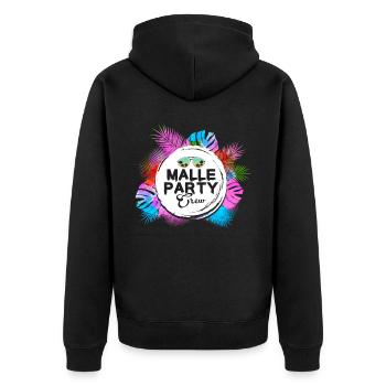 Malle Party Crew - Unisex Premium Organic Zip Hoodie - black - Back - Nico (187cm)