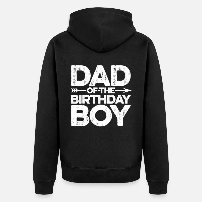 Papa du garçon d’anniversaire - Veste à capuche bio Premium Unisexe - noir