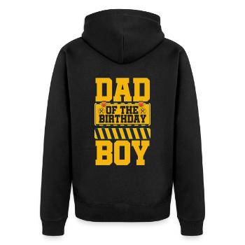 Dad Of The Birthday Boy - Unisex Premium Bio Zip Hoodie - Schwarz - Hinten - Nico (187cm)