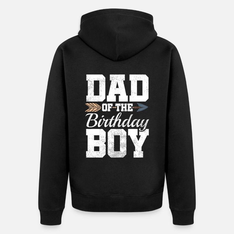 Papa du garçon d’anniversaire - Veste à capuche bio Premium Unisexe - noir