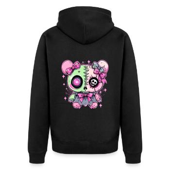 Ours en peluche pastel Goth Kawaii - Veste à capuche bio Premium Unisexe - noir - Dos - Nico (187cm)