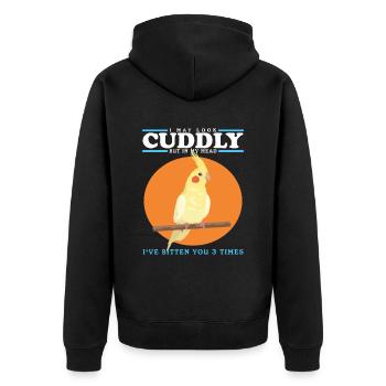 Cockatiels Bird Bird Owner Gift - Unisex Premium Organic Zip Hoodie - black - Back - Nico (187cm)