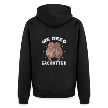 Otter - Unisex Premium Bio Zip Hoodie - Schwarz - Hinten - Nico (187cm)