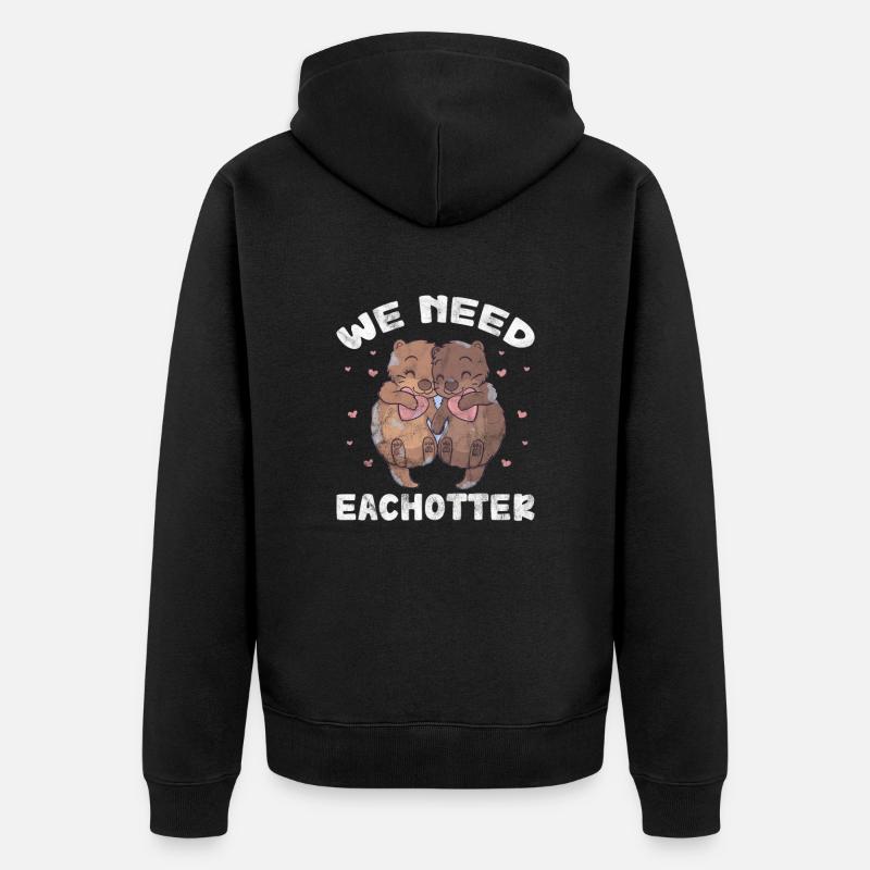Loutre - Veste à capuche bio Premium Unisexe - noir