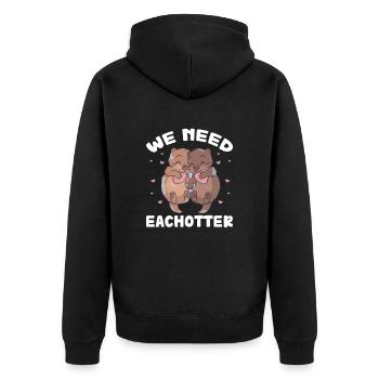 Otter Sea Otter Otter Gift - Unisex Premium Organic Zip Hoodie - black - Back - Nico (187cm)
