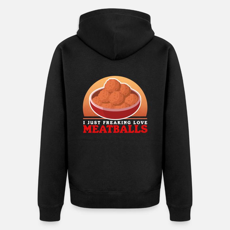 Frikadellen Bulette Bratklops Buletten Geschenk - Unisex Premium Bio Zip Hoodie - Schwarz