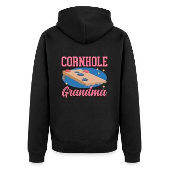 Cornhole Player Granny Blindhole Bean Bag Cadeau - Veste à capuche bio Premium Unisexe - noir - Dos - Nico (187cm)