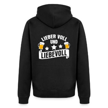 Bier Saufen Alkohol Junggesellenabschied - Unisex Premium Bio Zip Hoodie - Schwarz - Hinten - Nico (187cm)