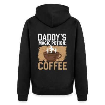 Dad Coffee Drinker Caffeine Daddy Fathers Day - Unisex Premium Organic Zip Hoodie - black - Back - Nico (187cm)