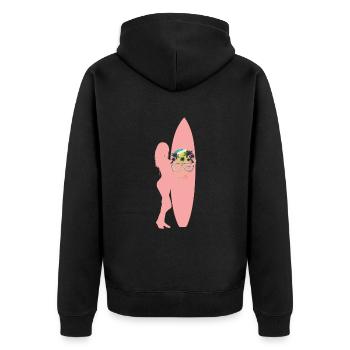 Surfer Girl - Veste à capuche bio Premium Unisexe - noir - Dos - Nico (187cm)