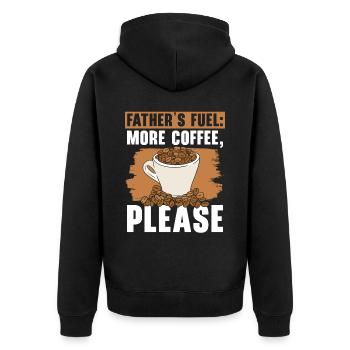 Papa Kaffeetrinker Koffein Papa Vatertag - Unisex Premium Bio Zip Hoodie - Schwarz - Hinten - Nico (187cm)