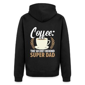 Dad Coffee Drinker Caffeine Daddy Fathers Day - Unisex Premium Organic Zip Hoodie - black - Back - Nico (187cm)