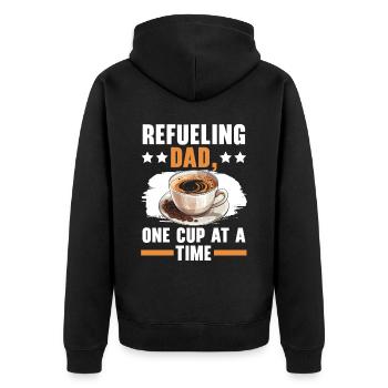 Dad Coffee Drinker Caffeine Daddy Fathers Day - Unisex Premium Organic Zip Hoodie - black - Back - Nico (187cm)