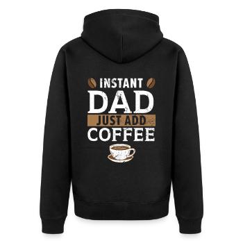 Dad Coffee Drinker Caffeine Daddy Fathers Day - Unisex Premium Organic Zip Hoodie - black - Back - Nico (187cm)