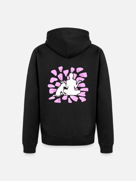 Yoga Dog Meditation Dogs - Unisex Premium Organic Zip Hoodie - black
