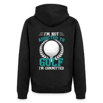 Je ne suis pas accro au golf - Veste à capuche bio Premium Unisexe - noir - Dos - Nico (187cm)