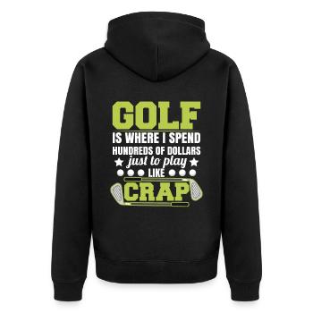 Golf drôle - Veste à capuche bio Premium Unisexe - noir - Dos - Nico (187cm)