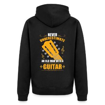 Guitar Love Guitarist - Unisex Premium Organic Zip Hoodie - black - Back - Nico (187cm)