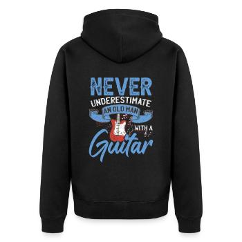 Lustiger Musikliebhaber Akustischer Elektroband-Künstler - Unisex Premium Bio Zip Hoodie - Schwarz - Hinten - Nico (187cm)