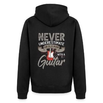 Fun Guitarist and Musician Band Fan Design - Unisex Premium Organic Zip Hoodie - black - Back - Nico (187cm)